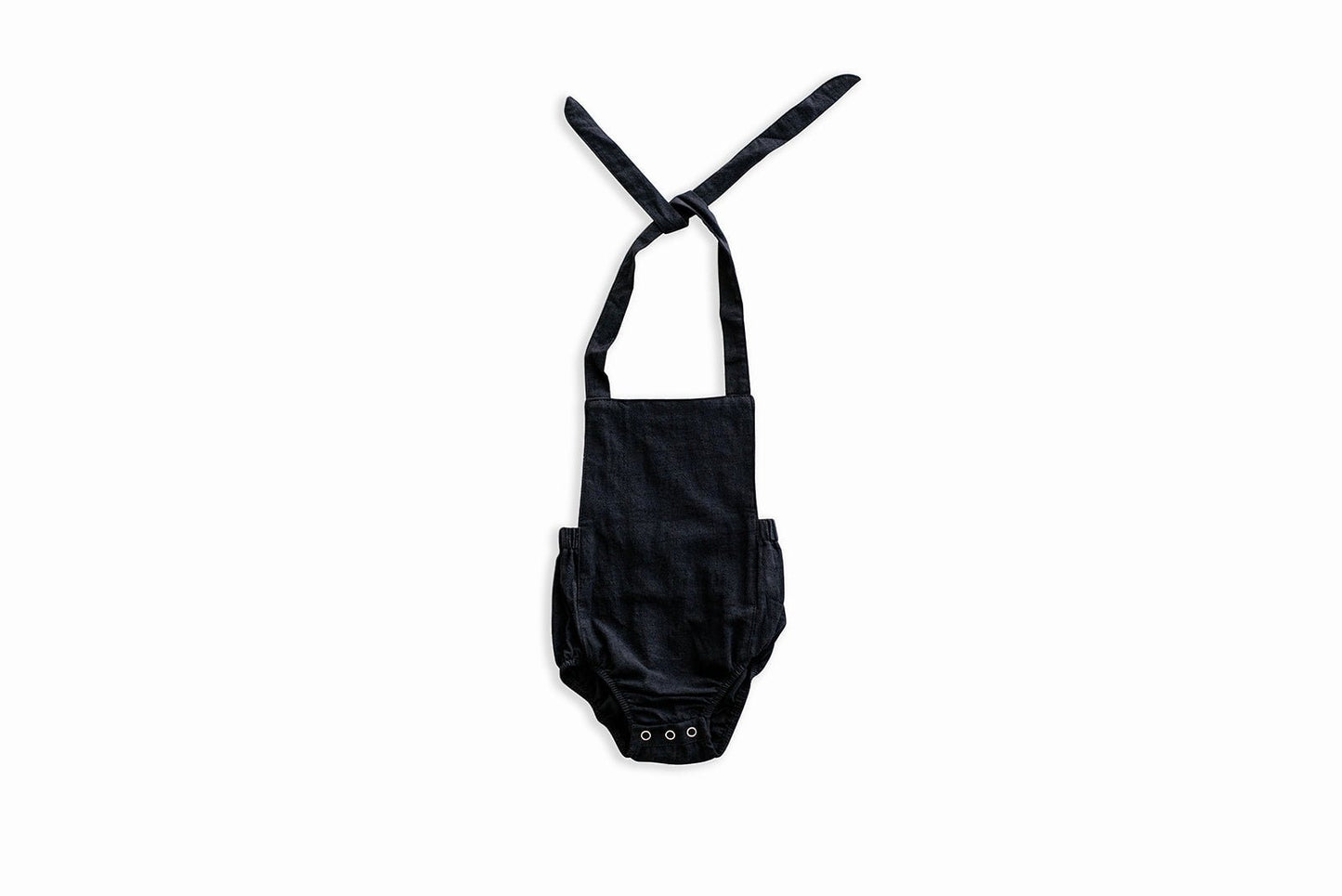 Black Halter Baby Romper - Nest & Nurture