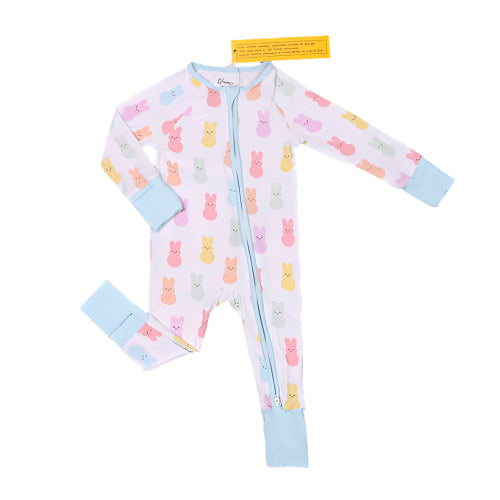 Easter bunny bamboo pajama romper/2 piece set