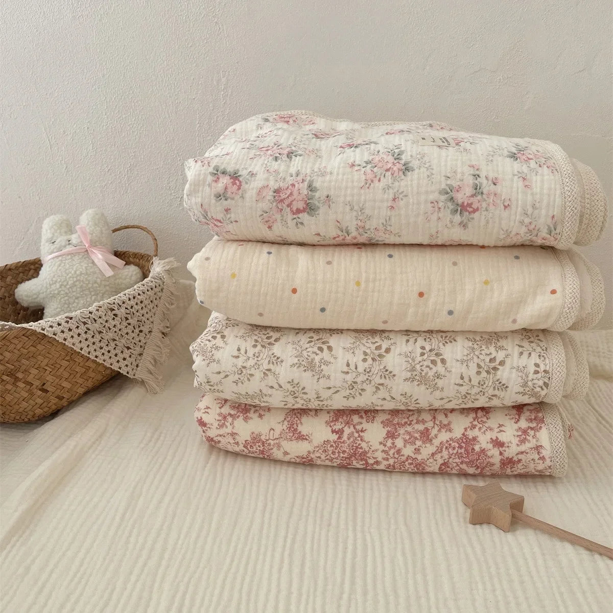 Muslin Cotton & Fleece baby blanket