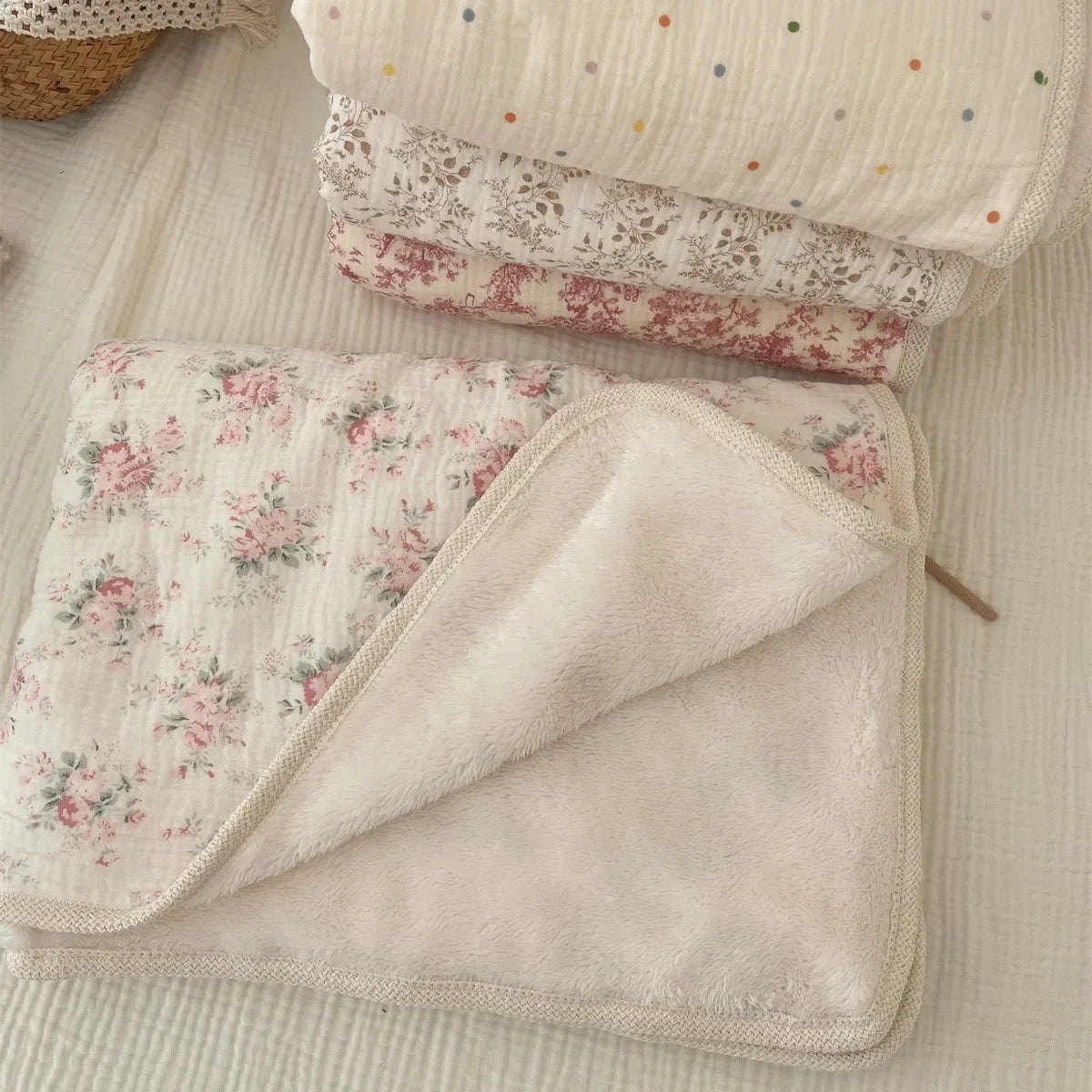 Muslin Cotton & Fleece baby blanket