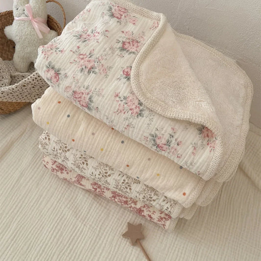 Muslin Cotton & Fleece baby blanket