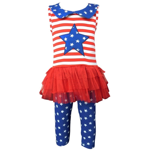 Big Little Girls' 4th of July Romper