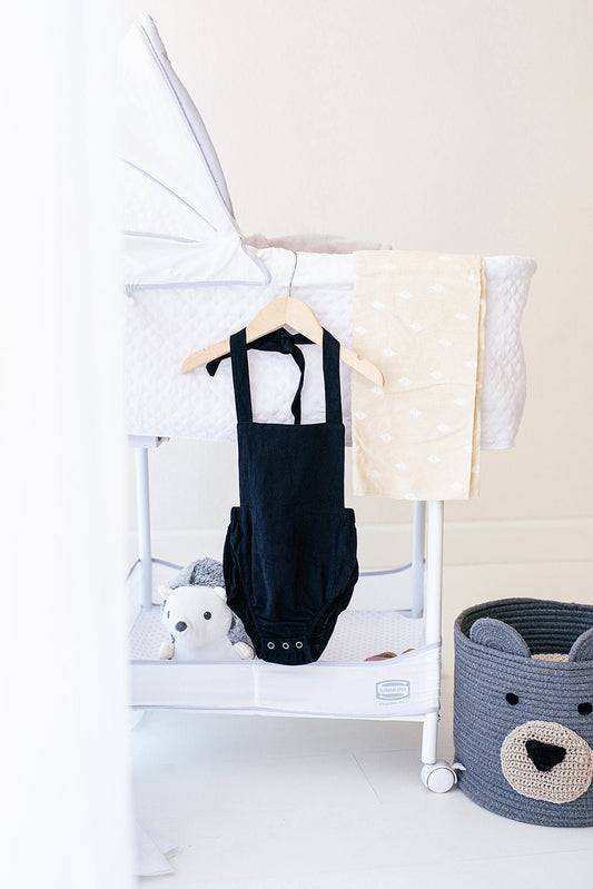 Black Halter Baby Romper - Nest & Nurture