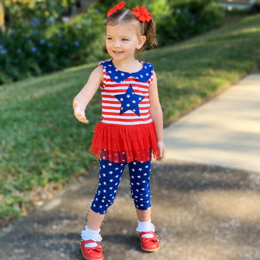 Big Little Girls' 4th of July Romper