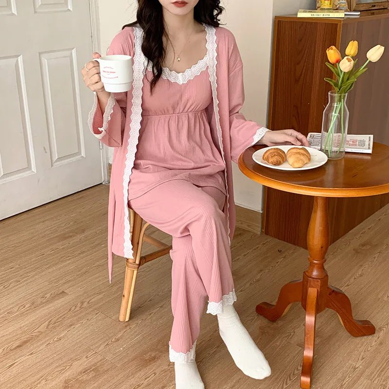 Maternity Pajamas Three - piece Set - Nest & Nurture